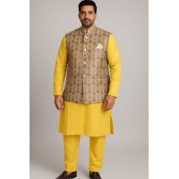 Amazing Yellow Kurta pyjama set with  jacket