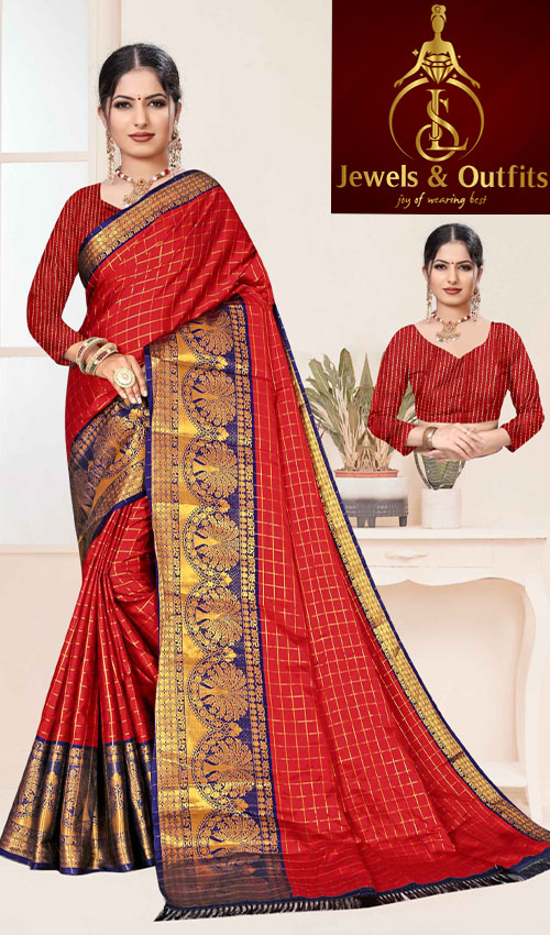 Soft Vichitra silk saree (6 colours)