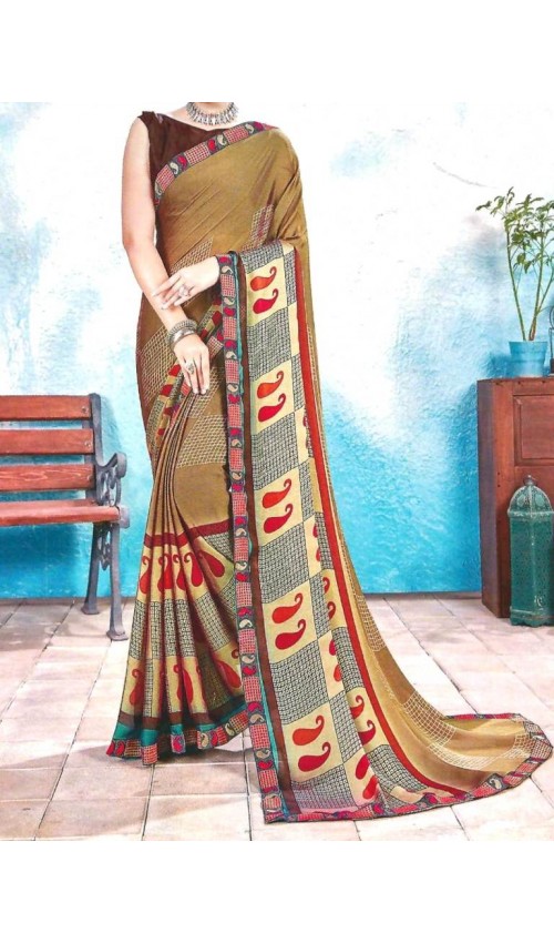 Golden shade saree