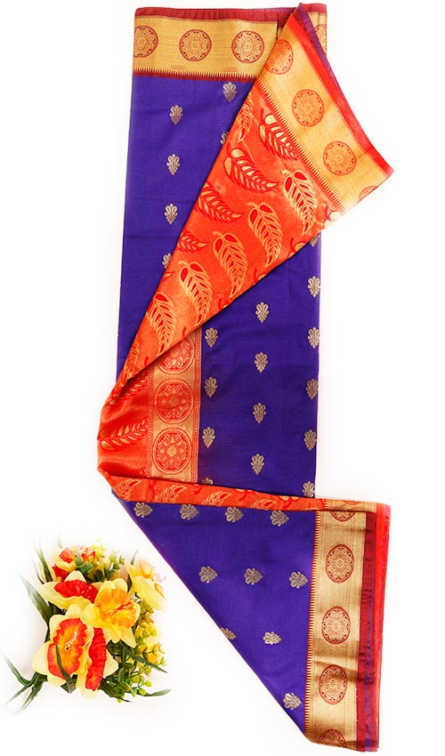 Royal Blue Banarsi silk saree