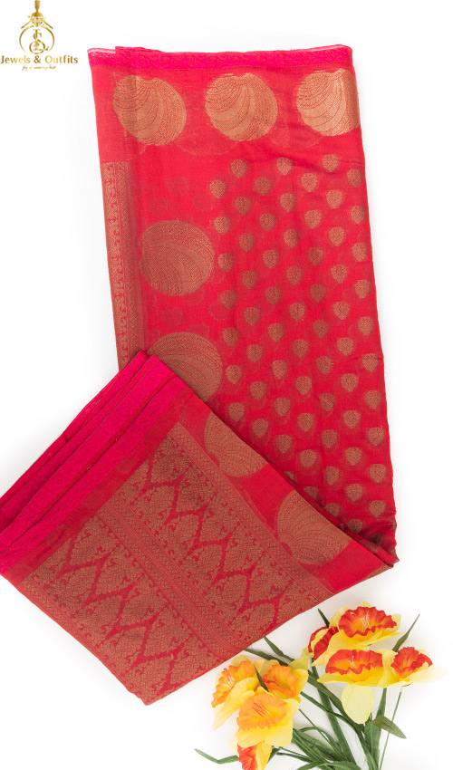 Pink Cotton Saree