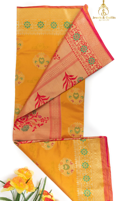 Astonishing Mustard yellow Saree