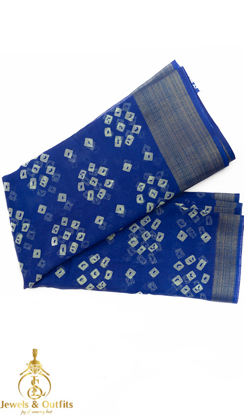 Blue Cotton Saree