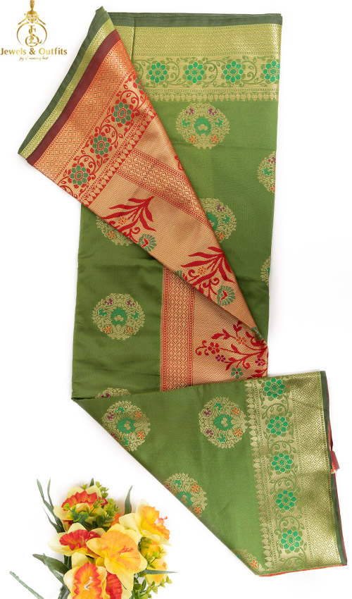 Green shade silk Saree