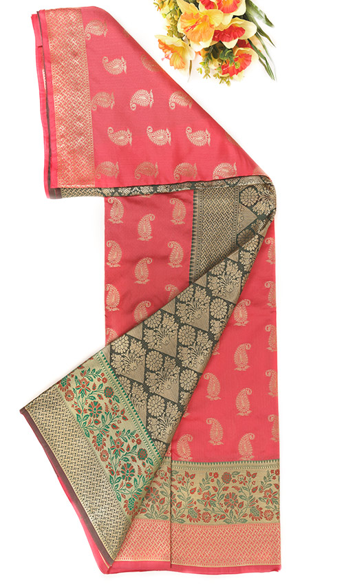 Rose pink shade  Saree