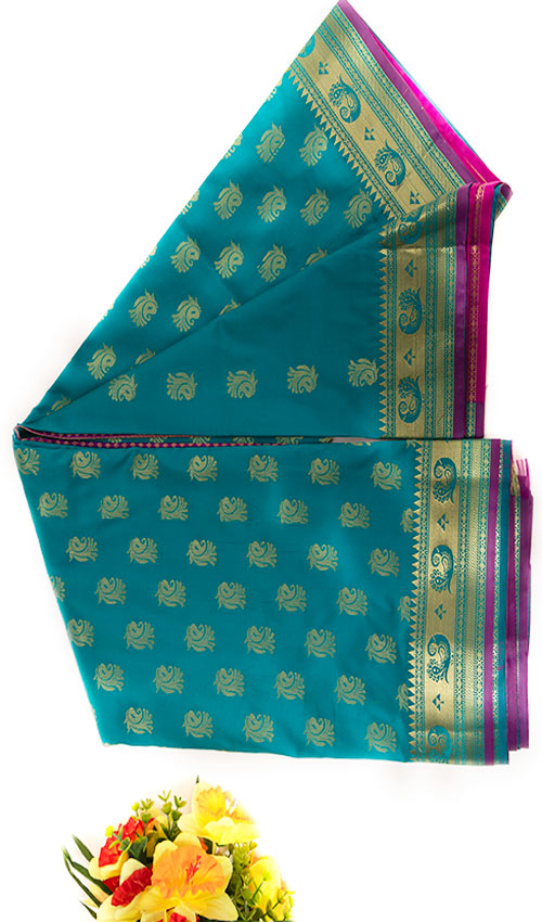 Sea Green silk saree