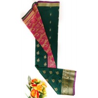 Dark Green shade Saree