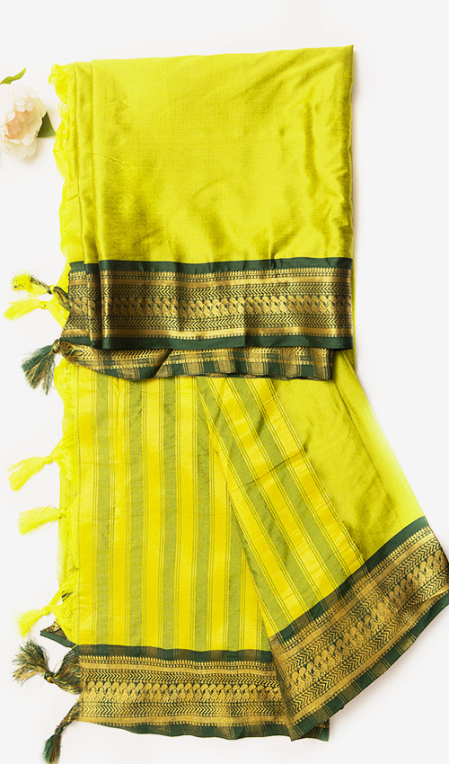 Lemon Yellow Saree