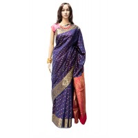 Astonishing Purple Blue Saree