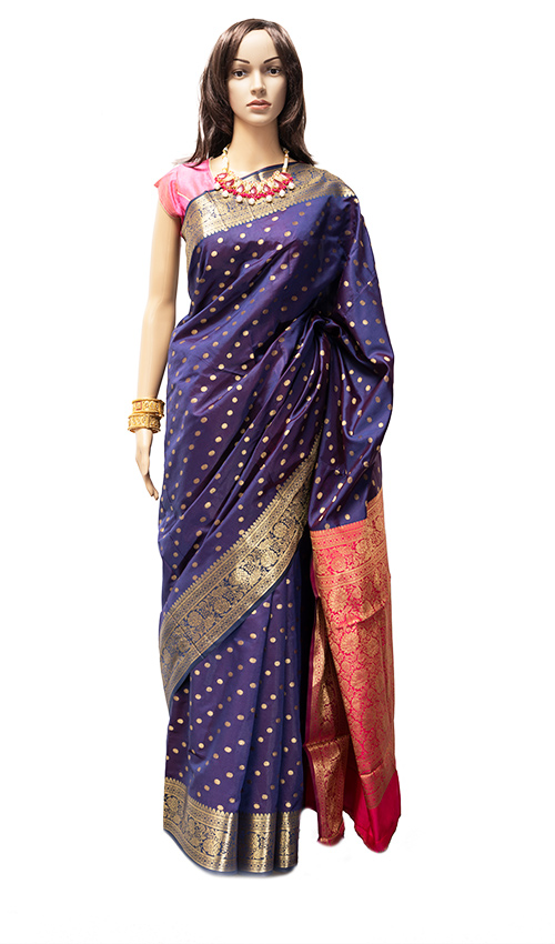 Astonishing Purple Blue Saree