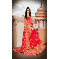 Heavy embroidery saree