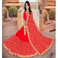Heavy Zari embroidery saree