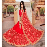 Heavy Zari embroidery saree