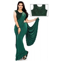 Green Ready To Wear Saree