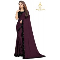 Impressive Purple Shimmery lycra Saree