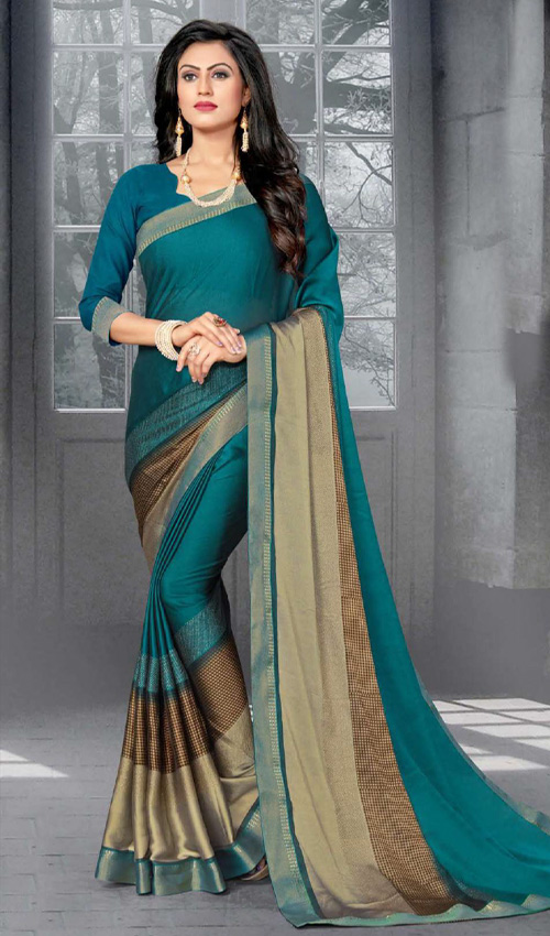 Chiffon Foil Printed saree