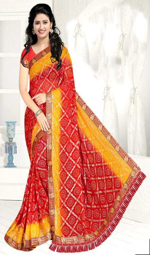 Badhni saree with foil printing