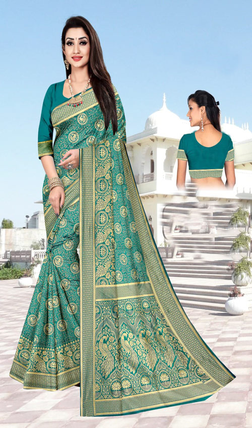Vichitra silk saree (8 colours)