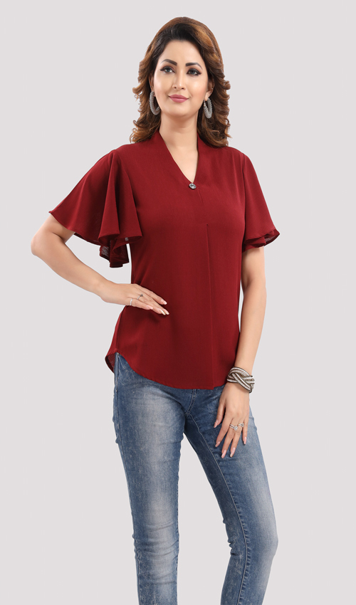 Stunning Red Crepe top