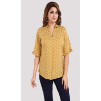 Yellow polka dot rayon top