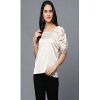 Satin Top with box neck