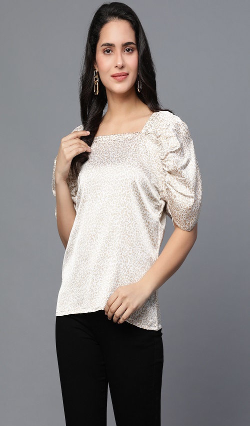 Satin Top with box neck