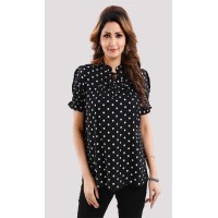 Black with polka dot top