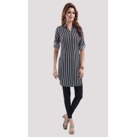 Black Striped Rayon tunic