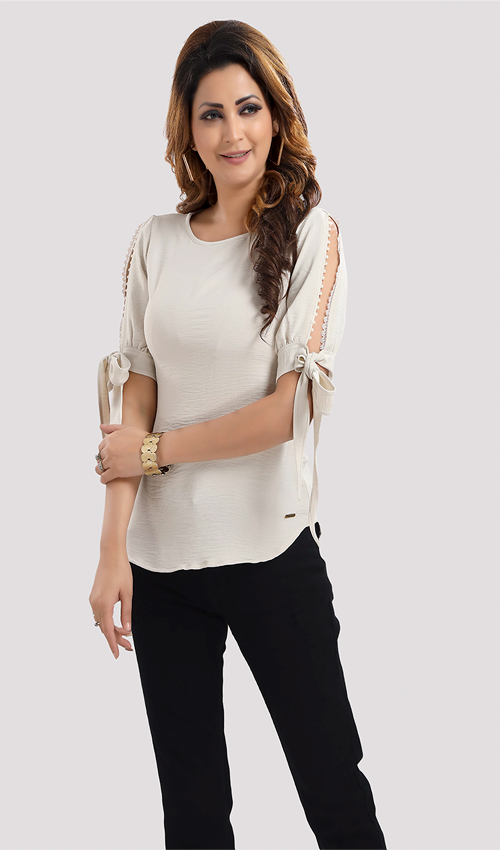 White Imported crepe top