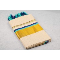 Sea Green Golden Patti Cotton saree