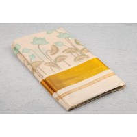 Colourful floral pattern Kerala saree