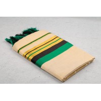 Golden green Patti Cotton saree