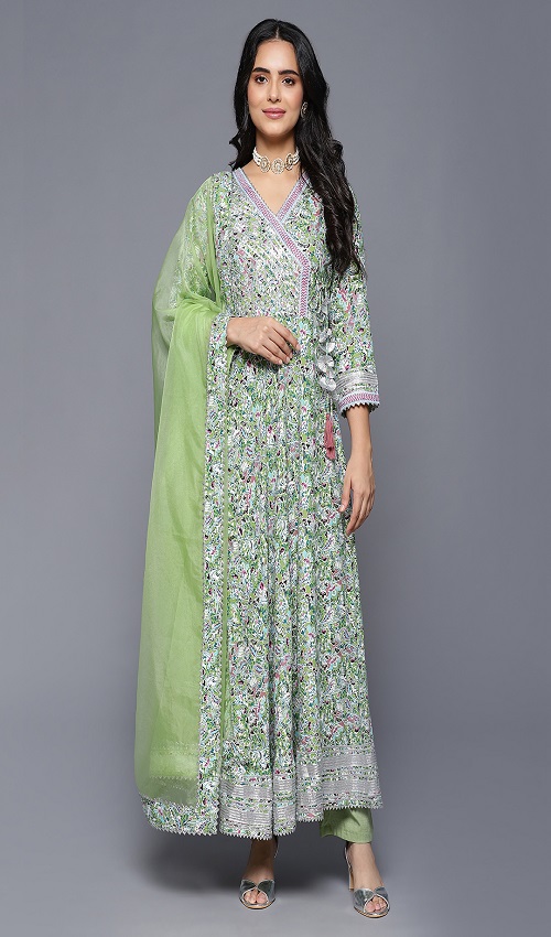 Mint Green shade Anarkali 