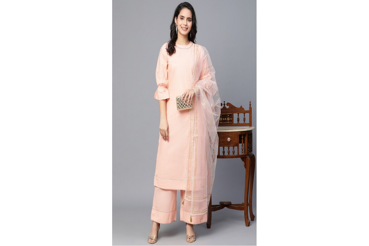 Peachy pink 2 piece suit Set