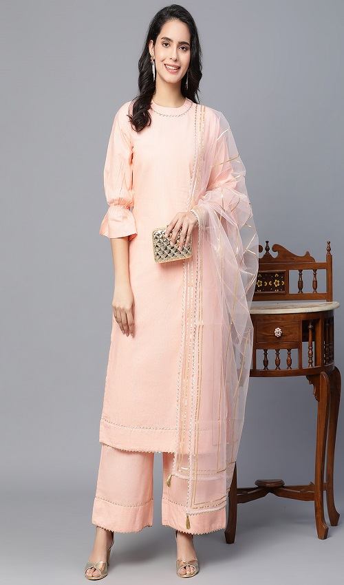 Peachy pink 2 piece suit Set
