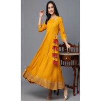 One Piece yellow shade Anarkali 