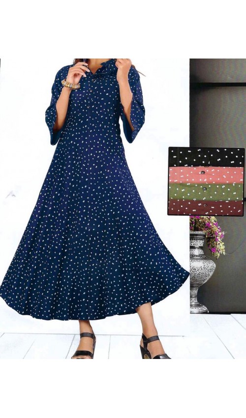 Beautifully Printed Flare Kurti Dress(5 colours)