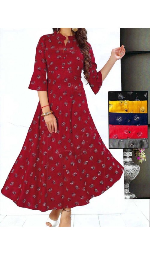 Pretty Printed Flare Kurti Dress(6 colours)