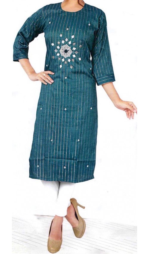 Lurex Kurti with cut-dana work