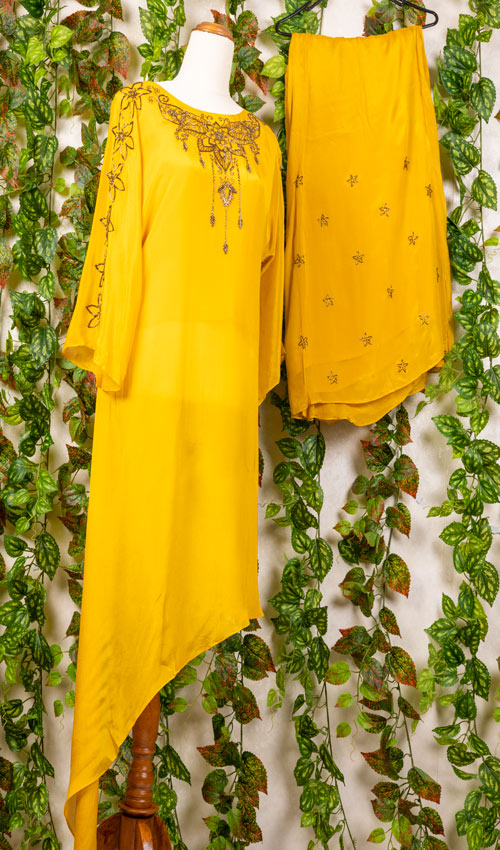 Yellow Indo-western Dress