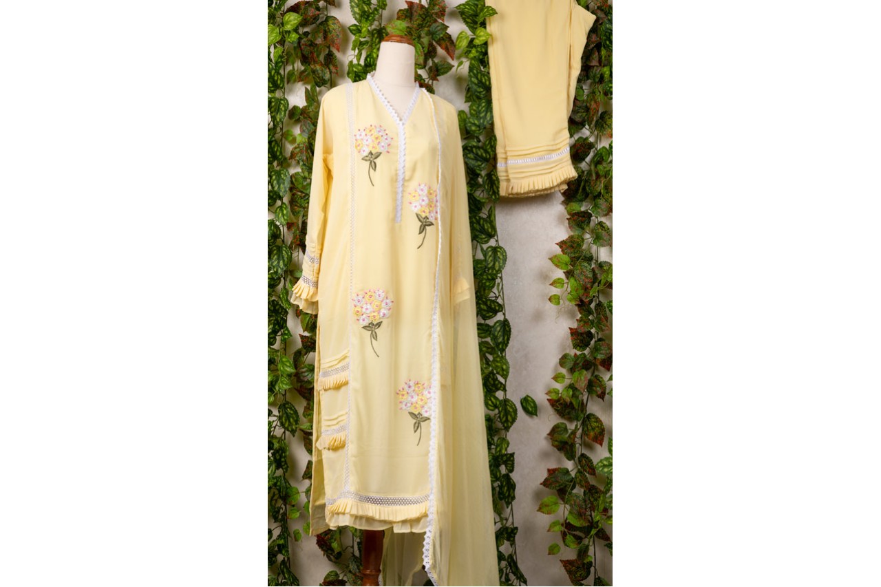 Yellow Pakistani suit set