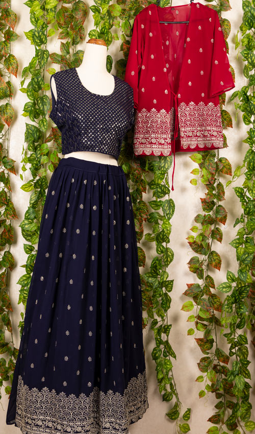 Elegant lehenga set with kurti