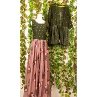 Floral skirt with choli and jacket