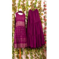 Purple Shrara with Peplum