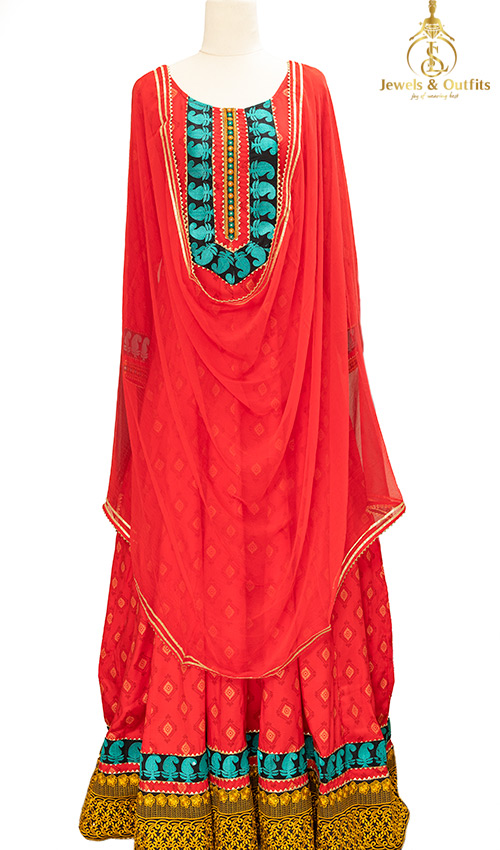 Astonishing Red Anarkali Dress