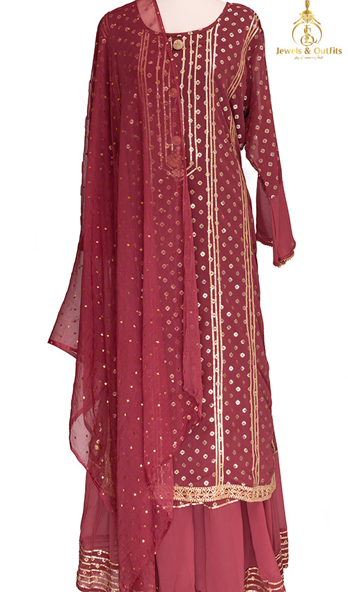 Burgundy Pink plus size dress set