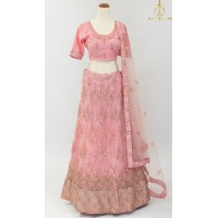 Heavy Pink shade Net Lehnga