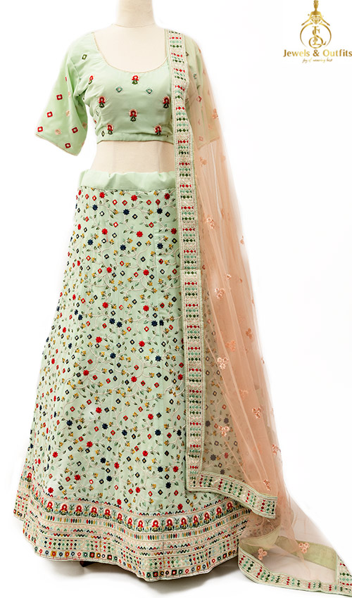 Adorable Mint lehenga set