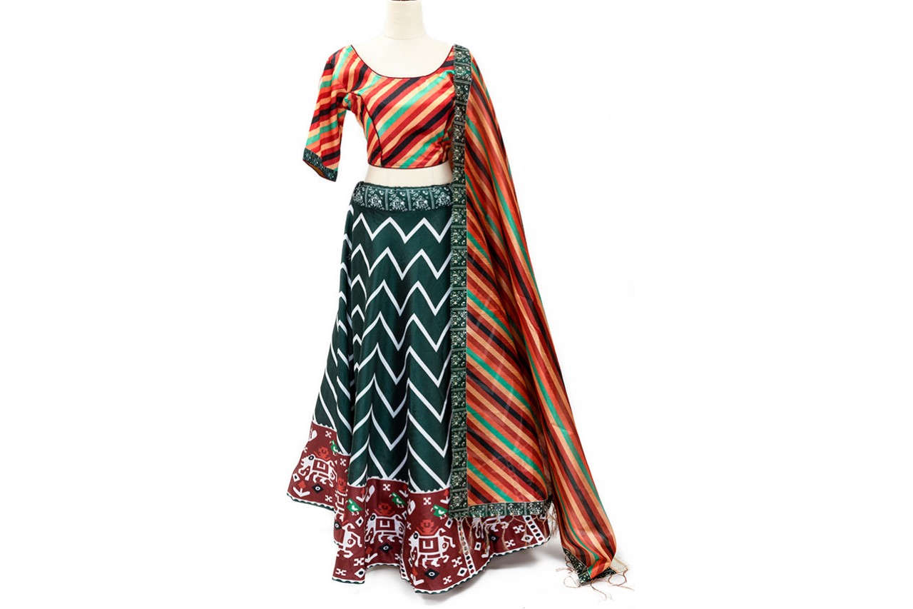 Rainbow shades Printed Lehenga set
