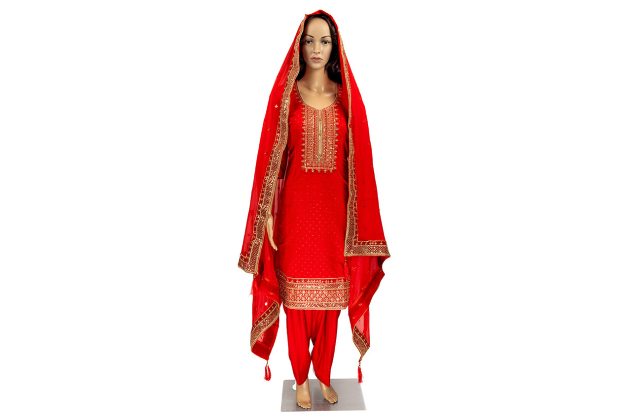 Alluring Red Punjabi suit